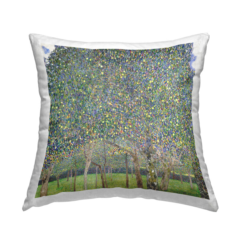 Coussin décoratif abstrait Abstract Speckled Trees par Gustav Klimt
