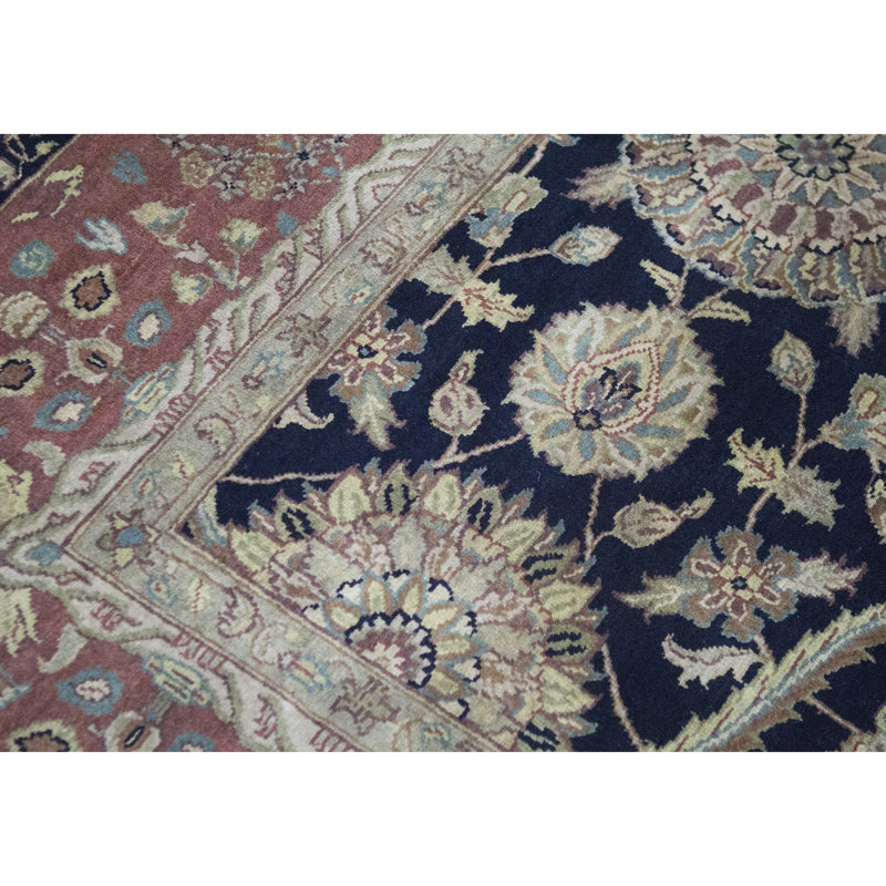 Avalon Wool Oriental Area Rug in Black/Rust