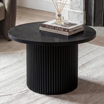 Pedestal Wood Round Coffee Table