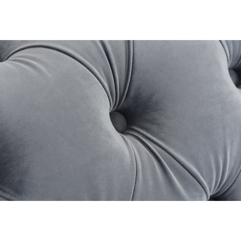 Benner 2 Seater Velvet Bennerfield Loveseat, Grey