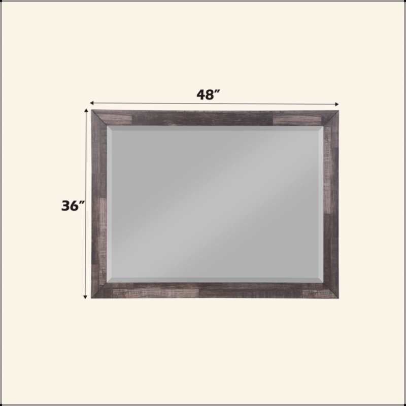 Miroir au fini cerisier foncé