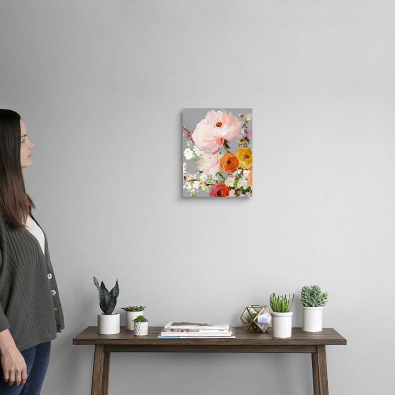 «Flower Story II» par Allison Pearce - reproduction d'art, Toile tendue, H 14 po x l 11 po x P 1,25 po