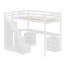 Lit mezzanine en bois avec tiroirs, bureau et bande lumineuse pour adolescents-60389224-60389225