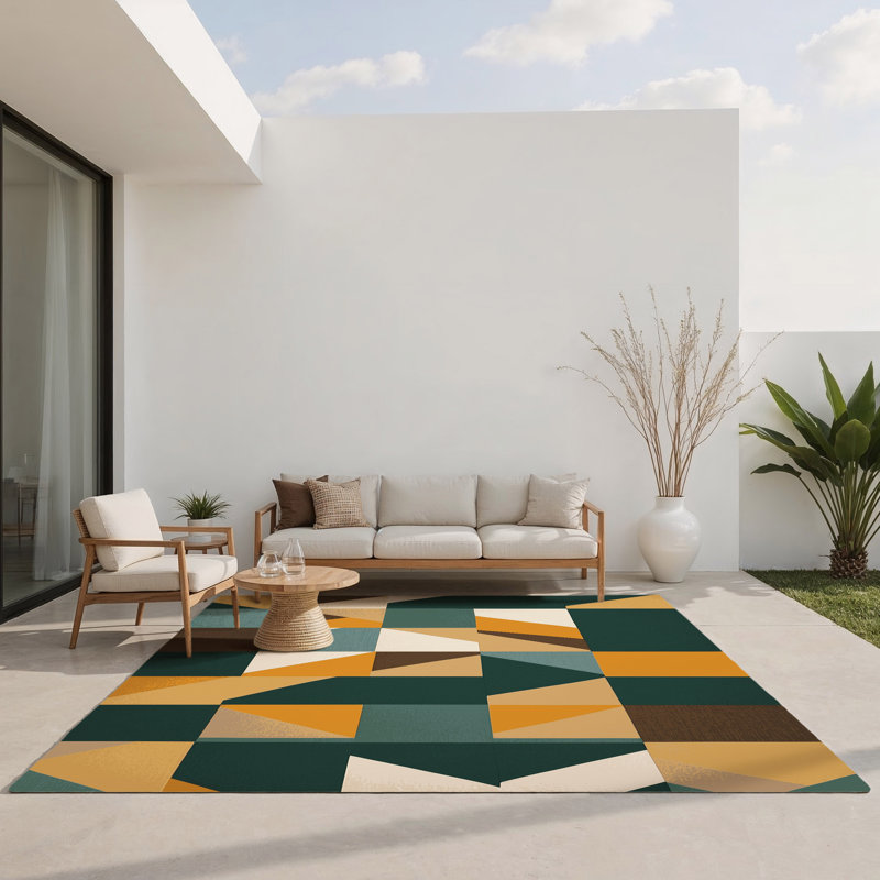 Chunky Lands Indoor And Outdoor Area Rug, Rectangle 9' x 12'