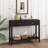 Narrow Wood Console Sofa Table With Drawers And Storage Shelf For Entryway, Hallway, Living Room, Black | Gift Idea