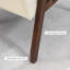 Chaise d'appoint moderne avec siège rembourré et accoudoirs en bois d'hévéa