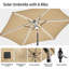 Parasol d'extérieur 108 "avec éclairage central 108"-110542732
