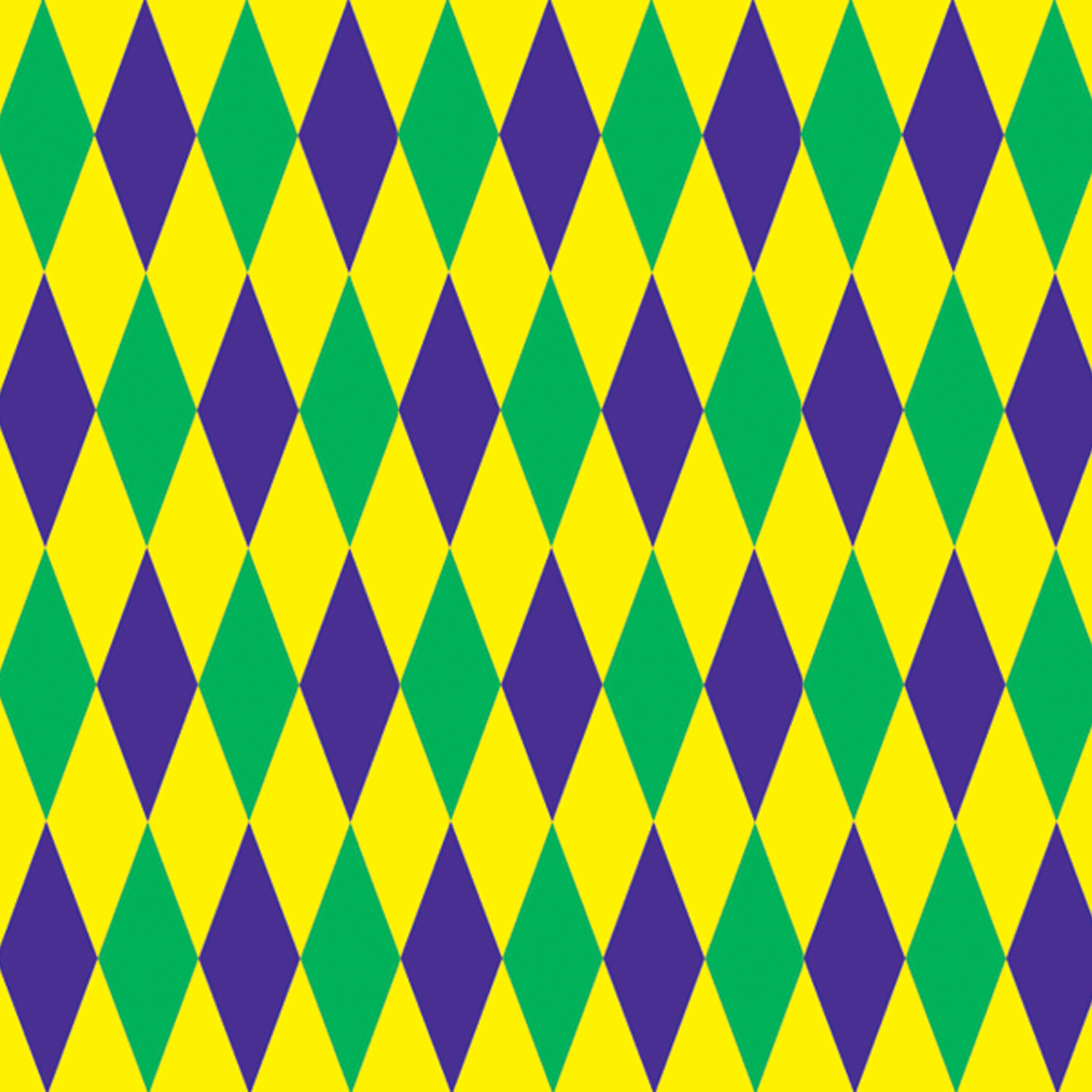 Mardi Gras Diamond Pattern Purple Green Gold Jester Harlequin