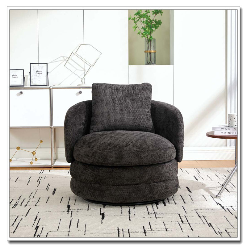 Fauteuil en chenille d'appoint Modern Modern, Gris foncé