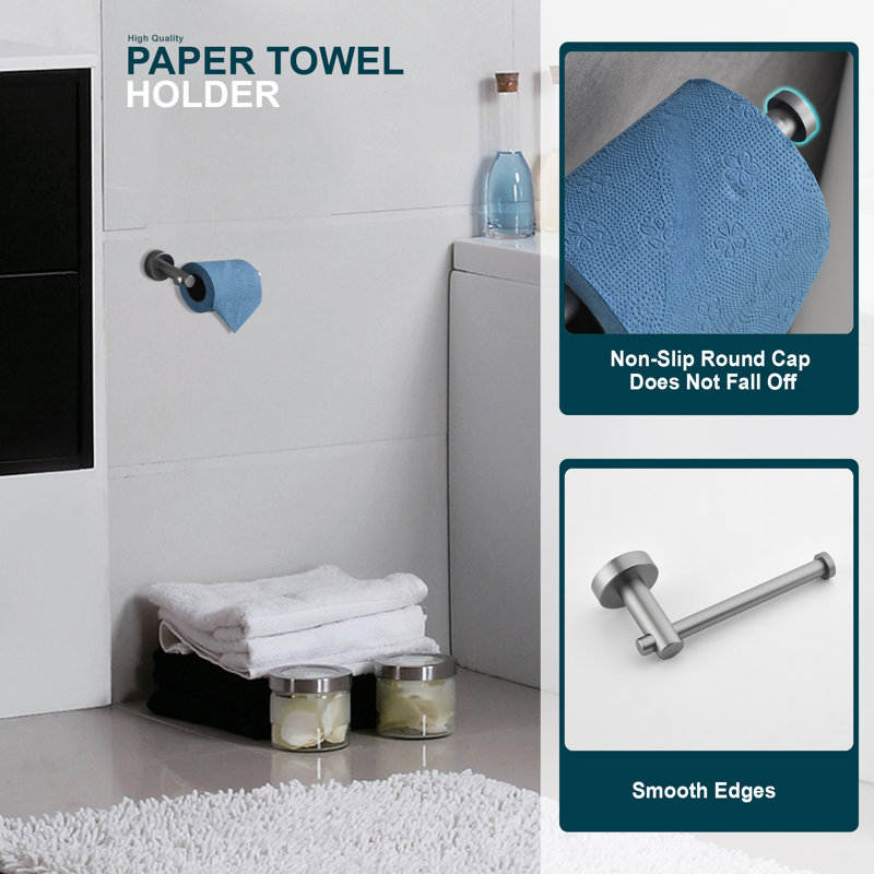 6 - Piece Bathroom Hardware Set, Gun Ash