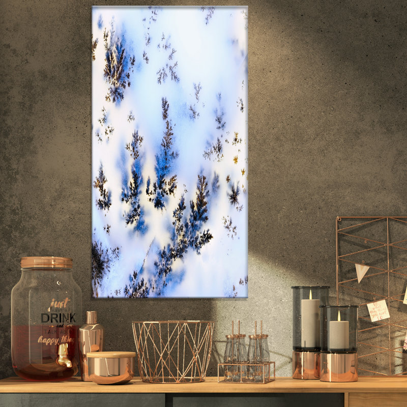 Cristaux dendrite-impression d’art graphique, H 32 po x l 16 po x P 1 po, Toile tendue