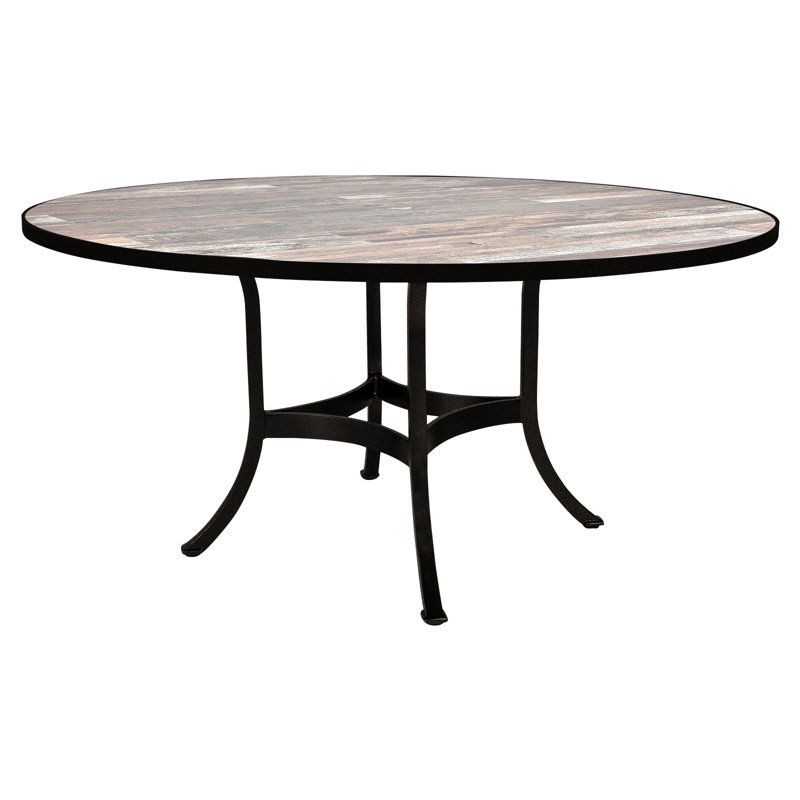 Outdoor Round Dining Table, 54" W x 54" L x 29.5" H, Venice Beach, Carbon Black