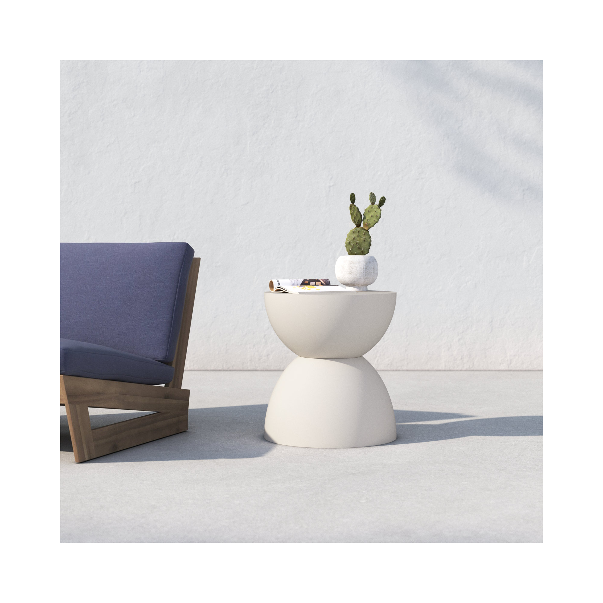 15.75'' Concrete Outdoor Side Table