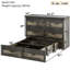 Armoire de lit, grand lit avec station de charge, tiroir de rangement pliable multifonctionnel, station et lit d'armoire gris rustique, gris
