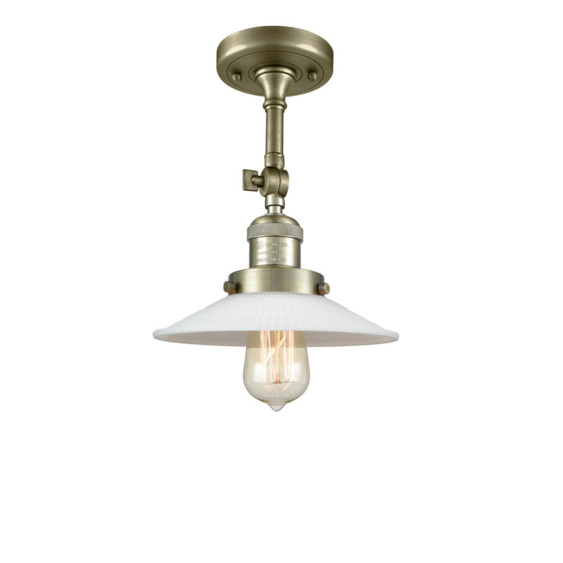 Miramontes Dimmable Bath Sconce, Antique Brass, Clear Halophane, Bulb Not Included