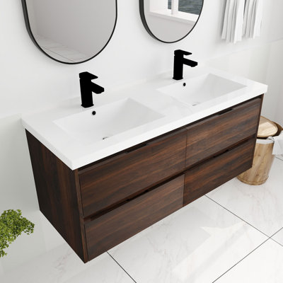 Ensemble de meuble-lavabo double mural 47,6 po Danyia