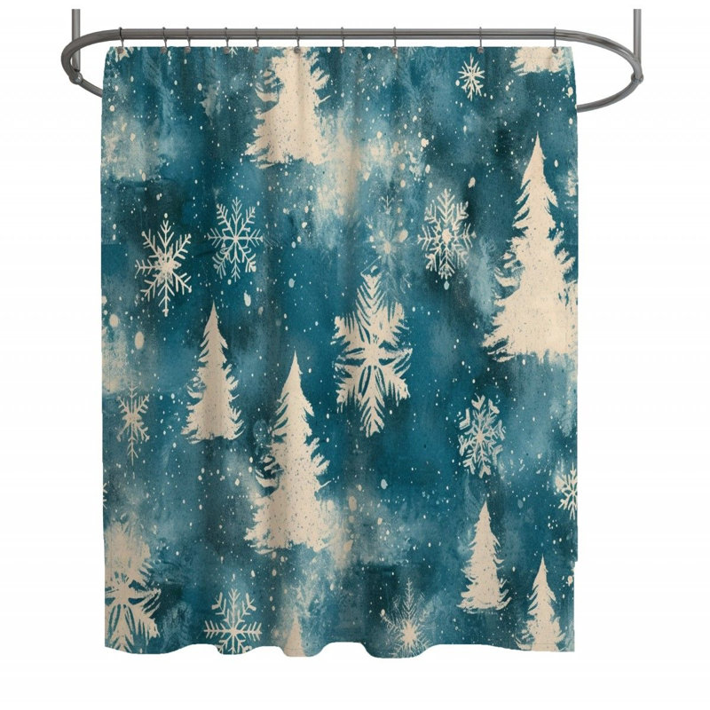 Rideau de douche Winter - Décoration de salle de bain fantaisiste, 93"H x 70"W