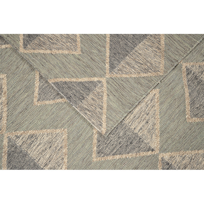 Textures Wool Geometric Area Rug in Blue, Rectangle 10' x 14'