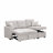76.5" Linen Blend Upholstered Sectional With Pull-Out Bed And Chaise Storage-816543229