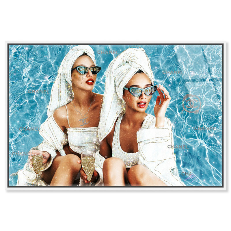 Best Friend Chica Duo Drinks and Spirits Framed Acrylic Art by Oliver Gal
