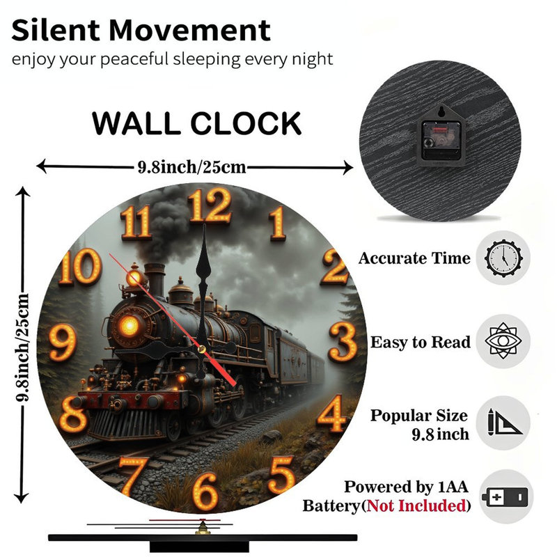 Horloge de train à vapeur rétro