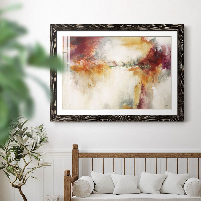 Toile tendue avec châssis Amber Winds, Papier avec cadre noir, H 37,5 po x l 27,5 po x P 1,5 po