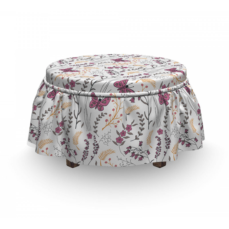 Housse pour papillons doodle repose-pieds fleurs