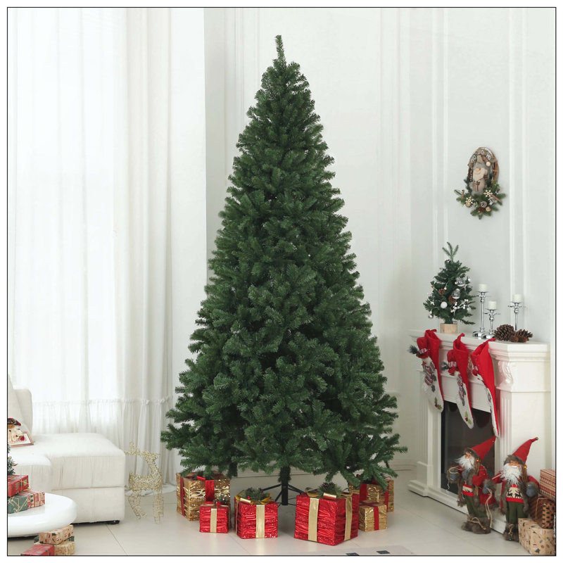Arbre de Noël artificiel, arbre de Noël avec 2132 branches, ouverture automatique, décoration des Fêtes avec base en acier pour le bureau personnel