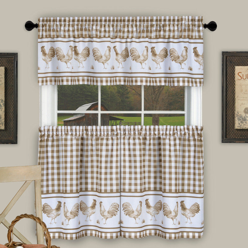 Rideau de cuisine Harville, Taupe, H 24 po x l 58 po