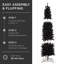 Black Artificial Fir Christmas Pencil Tree with Metal Base-1308616924