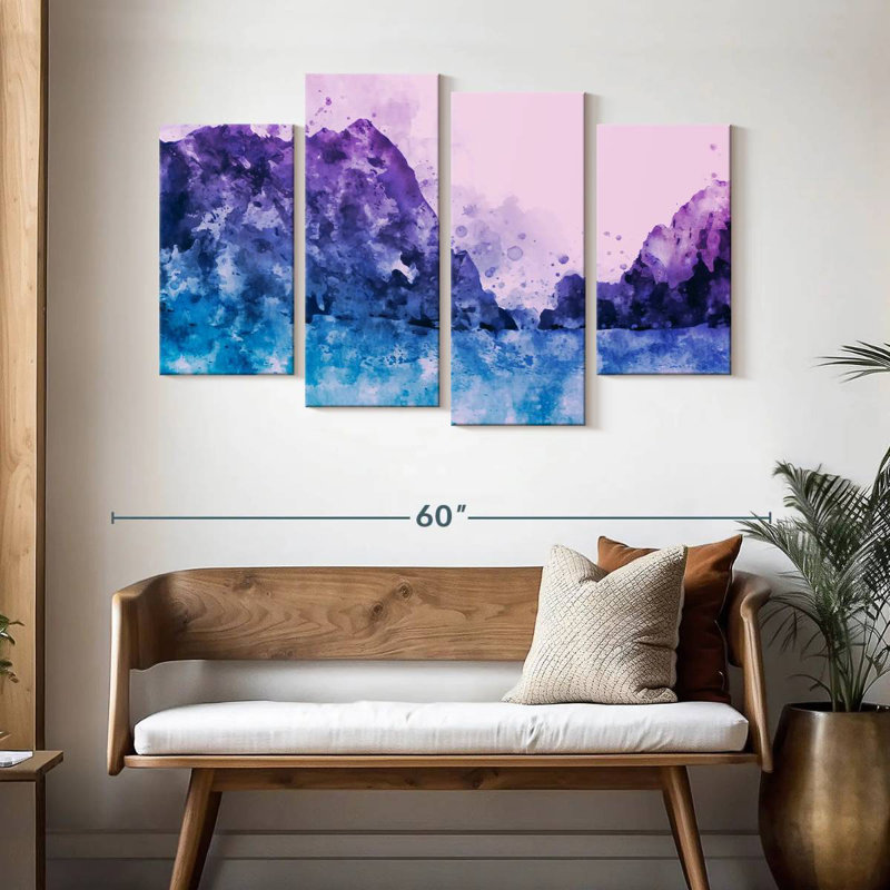 Avery Crystal Mountain Landscape Abstract, 32" H x 52" W