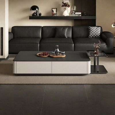 Light luxury rock board retro style coffee table