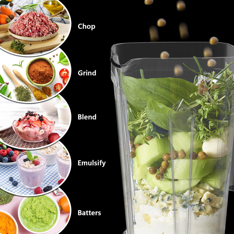 Black High-Speed Countertop Blender with Stainless Steel Blades, 60oz BPA-Free Jar