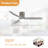 AuraVista 52" Modern 3-Blade Ceiling Fan with Light Kit & Remote Control – Flush Mount for Sleek, Space-Saving Design-123818169-123818173