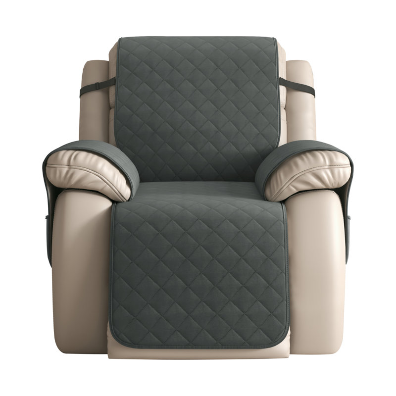 Housse matelassée et réversible pour fauteuil inclinable, Gris, Petit: H 91 po x l 25 po x P 22 po