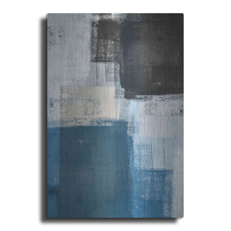 Red Barrel Studio® «Abstract Blue II» par Incado, art mural en métal, H 16 po x l 12 po