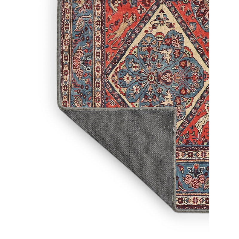 Tapis orange/bleu traditionnel Arnd, Rectangle 5 pi x 7 pi