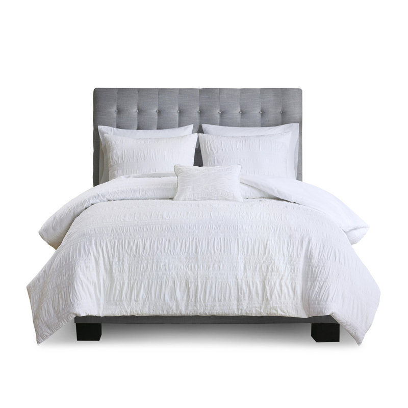 Ensemble de housse de couette en coton à carreaux double / grand 4 pièces, Housse de couette grand + 3 articles supplémentai