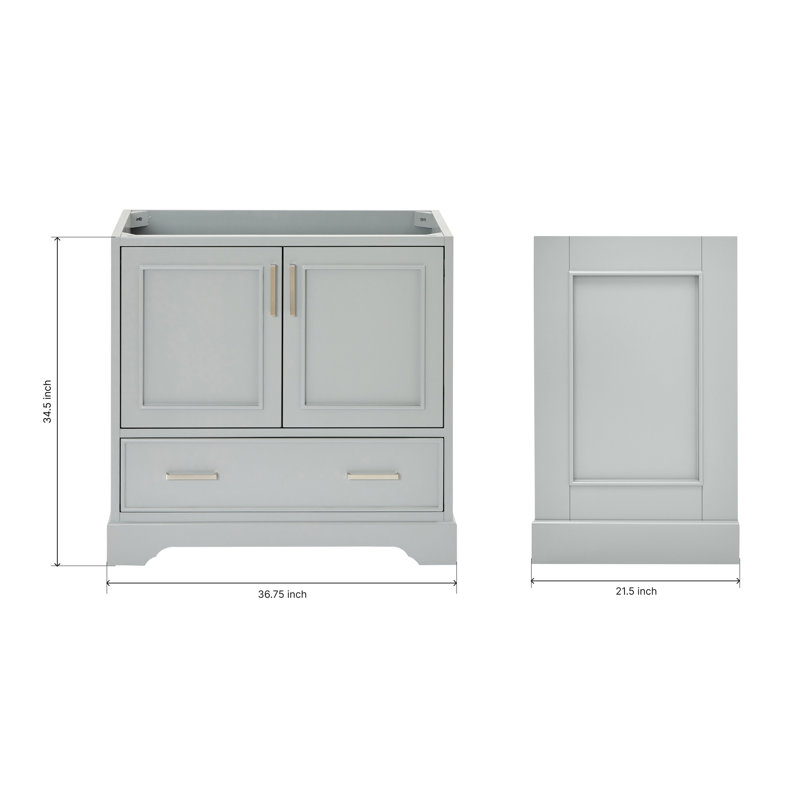 Stafford 36.75'' W Single Bathroom Vanity Base, Gray