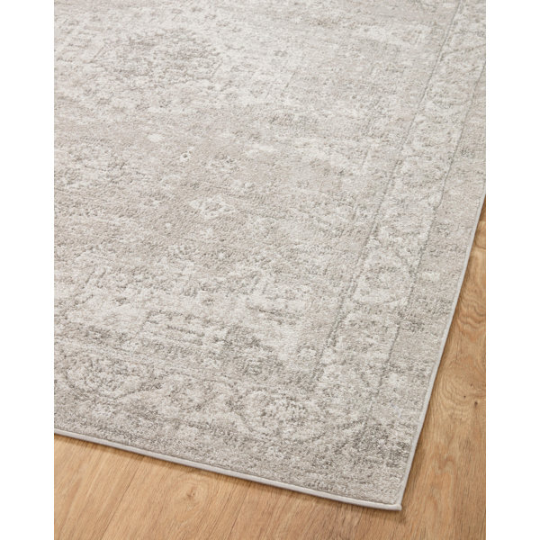 One Allium Way® Performance Silver/Ivory Rug | Wayfair