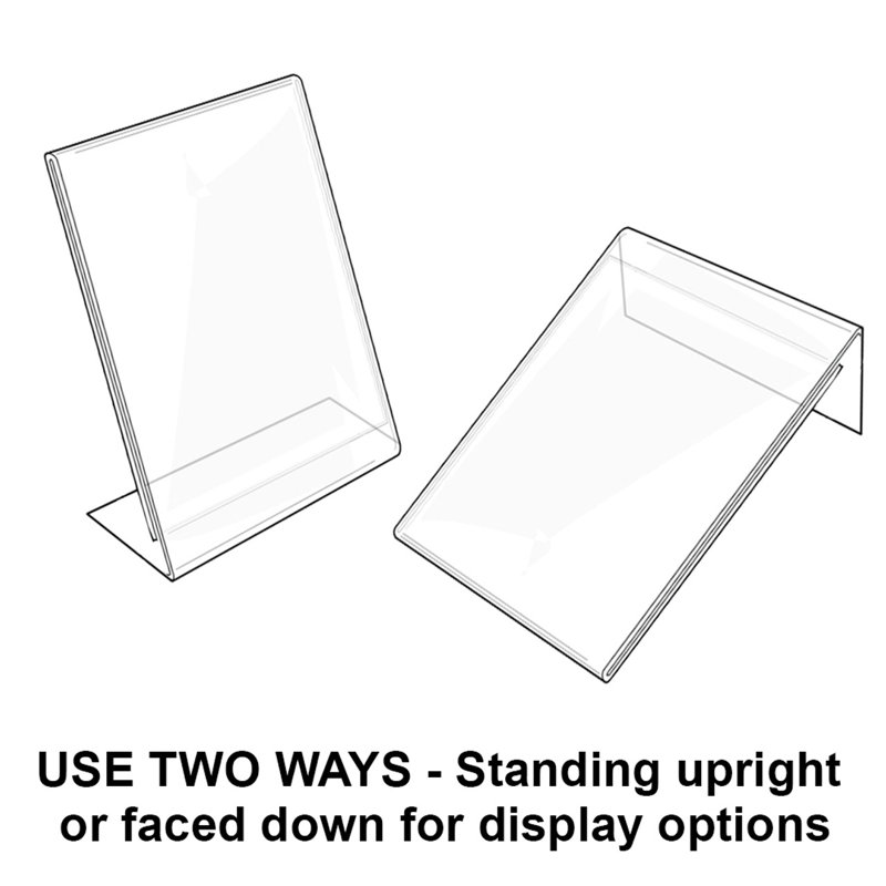 Clear Acrylic L-Shaped Portrait Desktop Sign Holder
