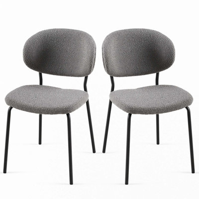 Boucle Fabric Dining Chairs by GRILLO HOME
