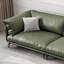 Canapé modulaire vert en cuir véritable-112579103-112579101