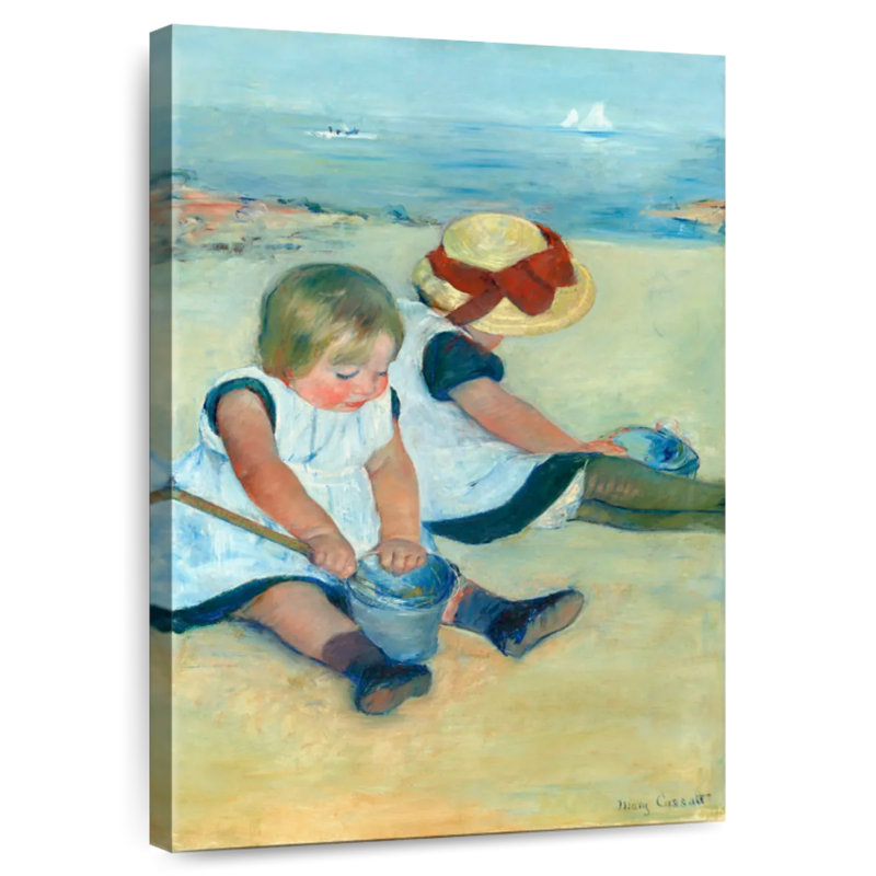 Leisha, enfants jouant sur la plage, 1884, H 24 po x l 16 po