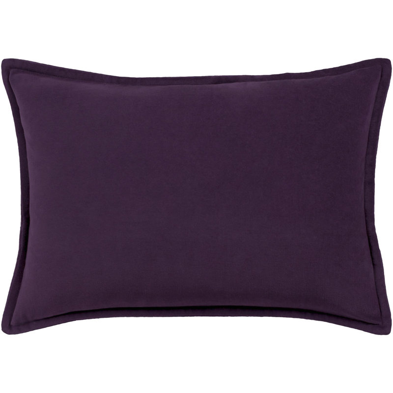 Housse et insert de coussin rectangulaire en coton Norwin, Duvet, 13"H x 19"W, Prune