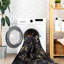 Tapis 9 po x 12 po, sans poils, antidérapant, pliable pour la cuisine - beige, poils courts, ne perdant pas, lavable à la machine, noir