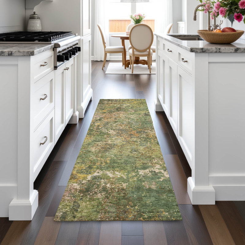 Machine Washable Indoor/Outdoor Labon ACN2166 Abstract Rug, Runner 2'3" x 7'6"