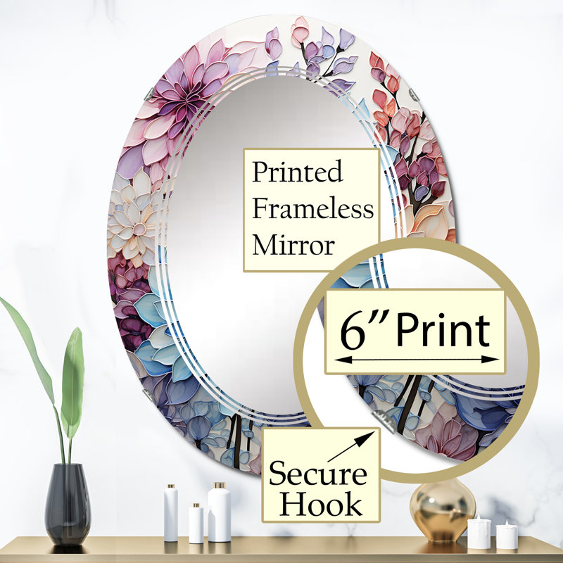 Portsea - Miroir mural moderne ovale, 36 po x 24 po