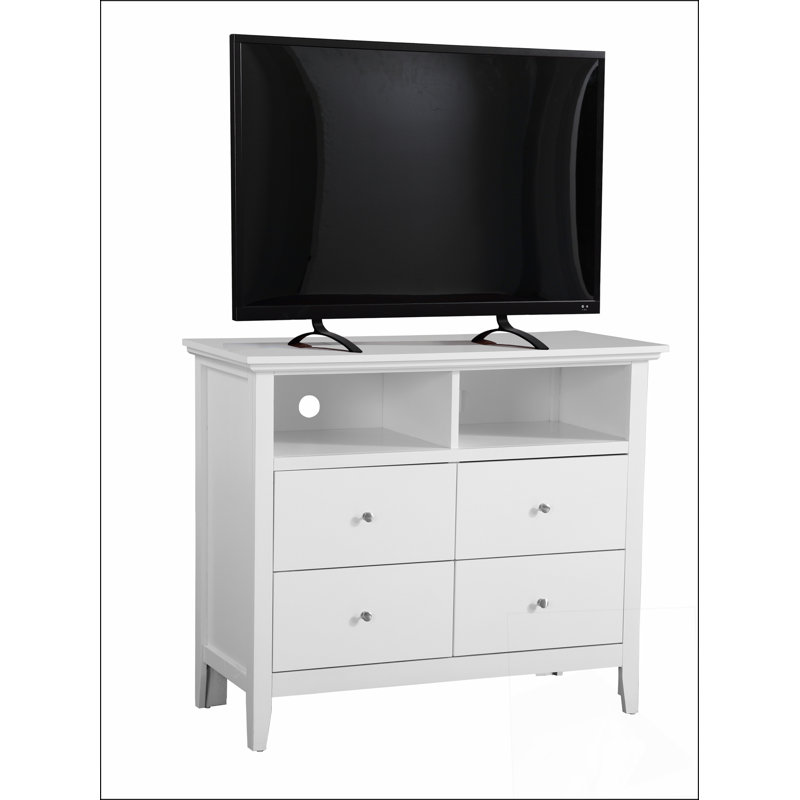 Commode multimédia Hammond G5404-TV, support stable, conception multifonctionnelle, Blanc