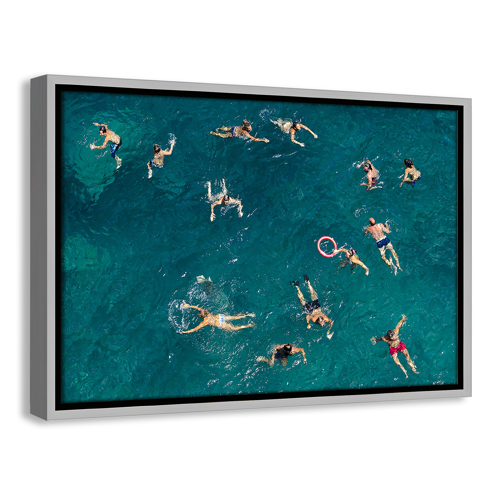 Norvell "Tonti" Print by Tonti, Silver Framed Canvas, 13.5" H x 19.5" W x 2" D